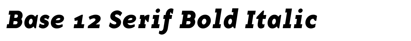 Base 12 Serif Bold Italic